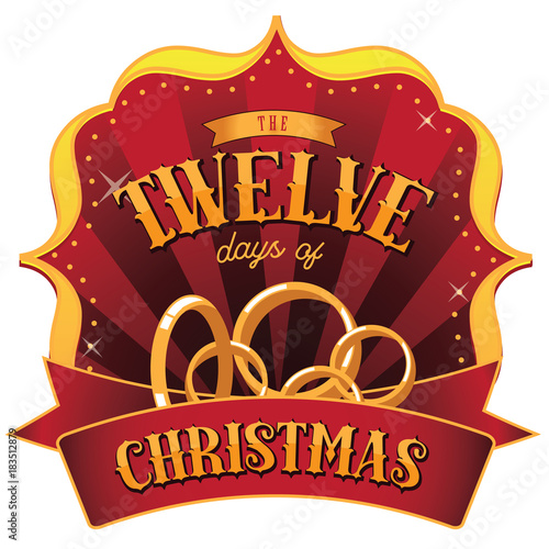 Retro marquee of the Twelve Days of Christmas. EPS 10 vector illustration.