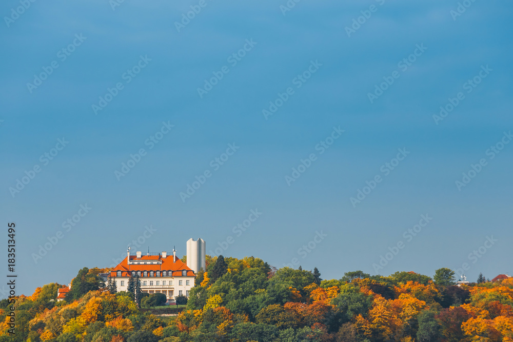 View of Prague from the hill of Vysehrad fort, Czech Republic View of Prague from the hill of Vysehrad fort, Czech Republic