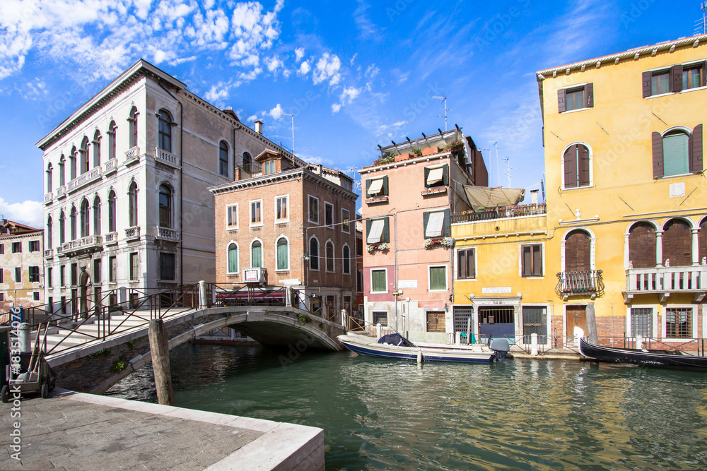 Naklejka premium Small venetian canal, Venice, Italy