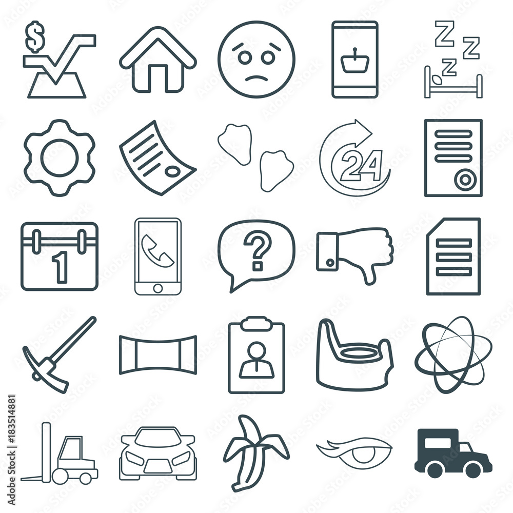 Set of 25 web outline icons Set of 25 web outline icons