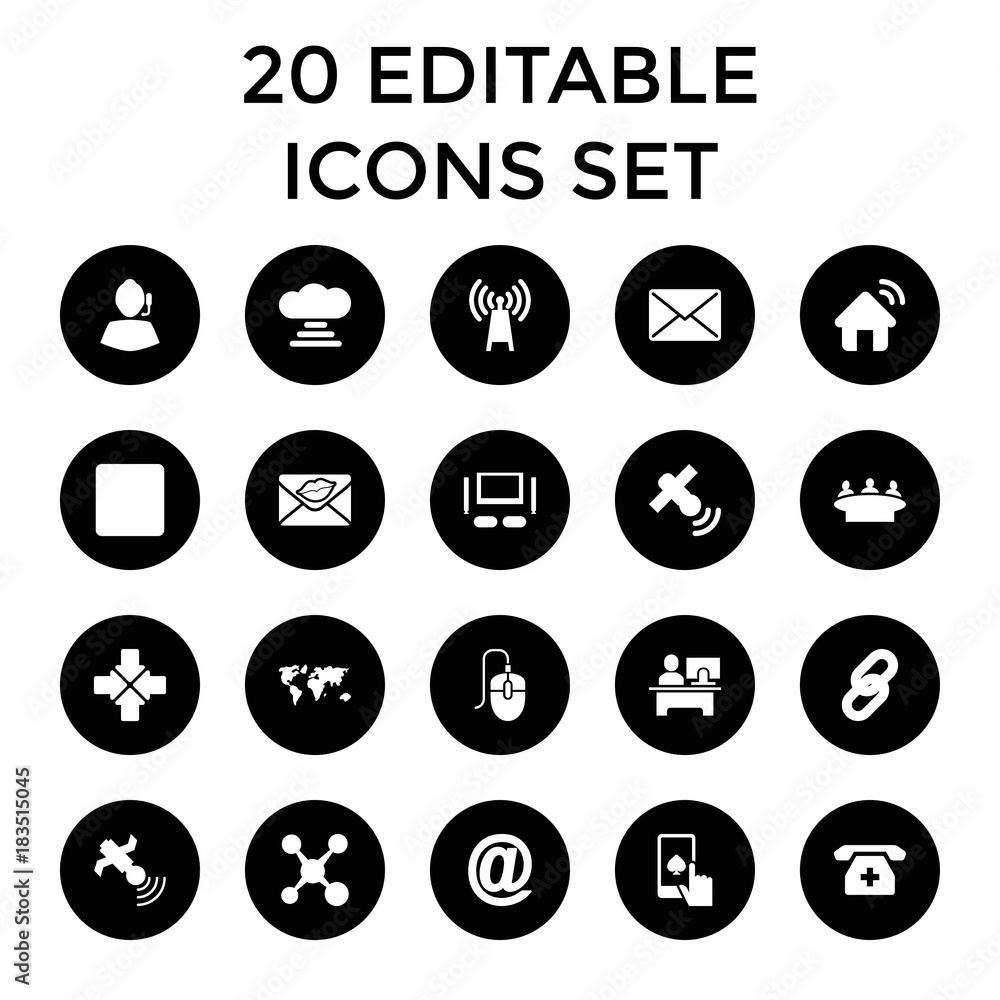 Communication icons. set of 20 editable filled communication icons Communication icons. set of 20 editable filled communication icons