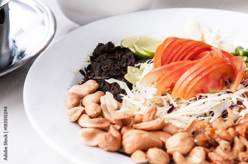 Myanmar fermented tea leaves salad or Lahpet Myanmar fermented tea leaves salad or Lahpet
