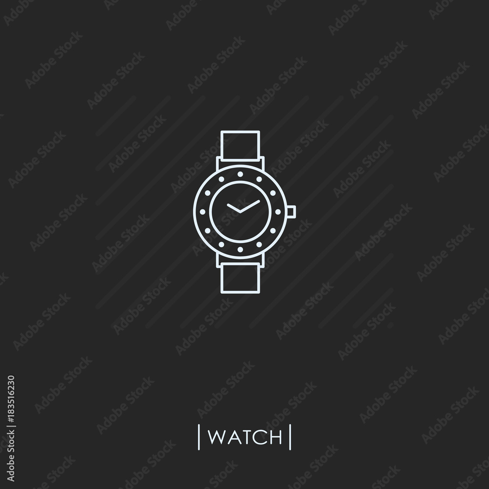 Watch outline icon isolated Watch outline icon isolated