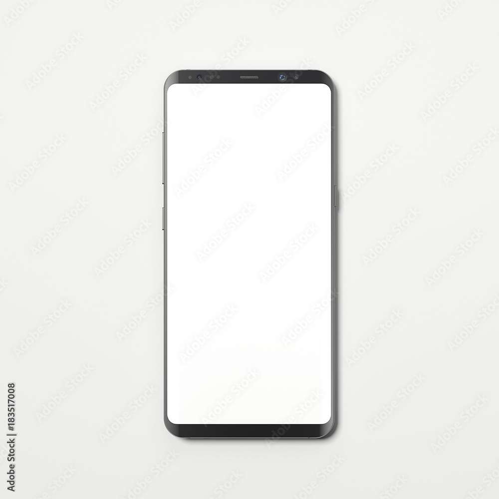 Modern smartphone with blank screen. 3d rendering Modern smartphone with blank screen. 3d rendering