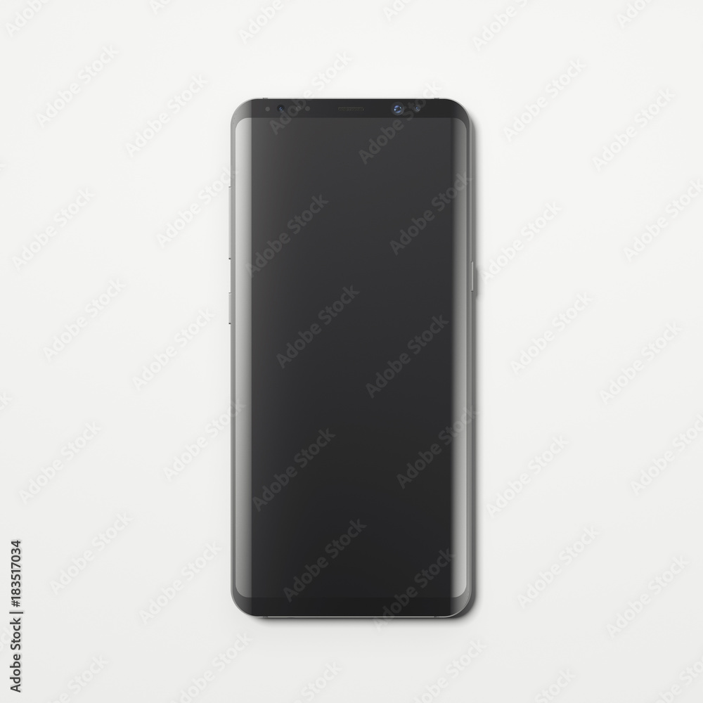 Modern smartphone with dark screen. 3d rendering Modern smartphone with dark screen. 3d rendering