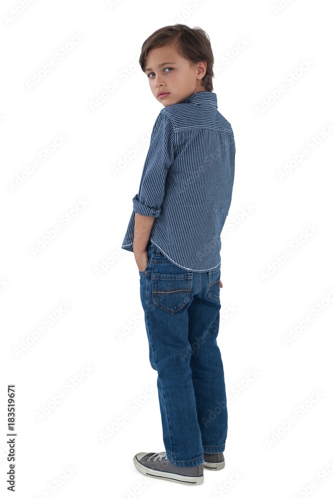 Fototapeta premium Boy posing against white background