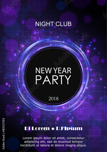 New Year 2018 party design. Abstract vector background