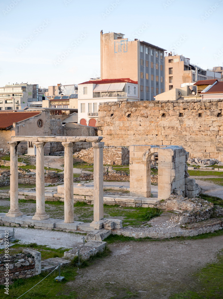 Ruins of the Roman Market in Athens, Greece