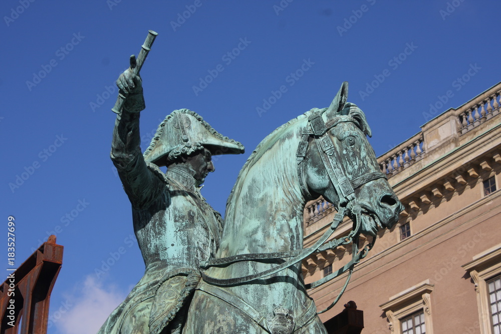 Statue of Charles XIV John former king of Sweden in Stockholm, Sweden Statue of Charles XIV John former king of Sweden in Stockholm, Sweden