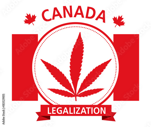 cannabis legalization canada emblem vector