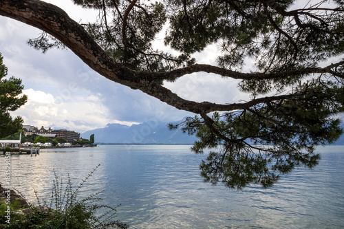 Geneva Lake in Montreux in Switzerland