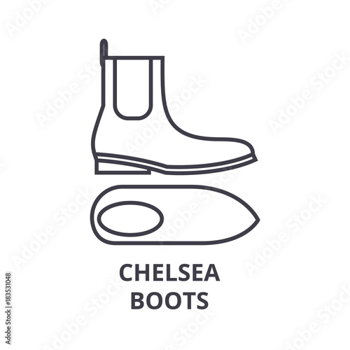 chelsea boots line icon, outline sign, linear symbol, flat vector illustration