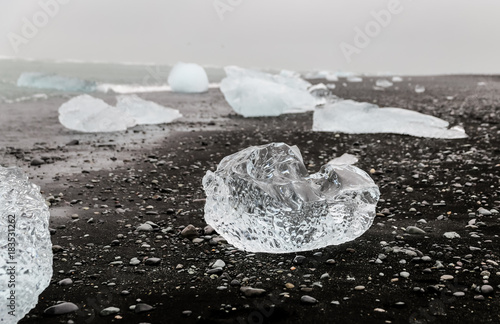 Ices in Jokulsarlon Beach, Iceland