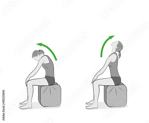 exercises for the neck and head. vector illustration
