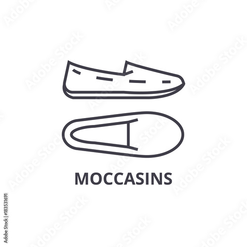 moccasins line icon, outline sign, linear symbol, flat vector illustration