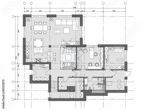 Standard furniture symbols used in architecture
