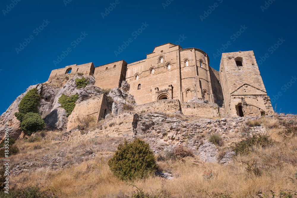 Loarre Castle in Huesca, Aragon, Spain.