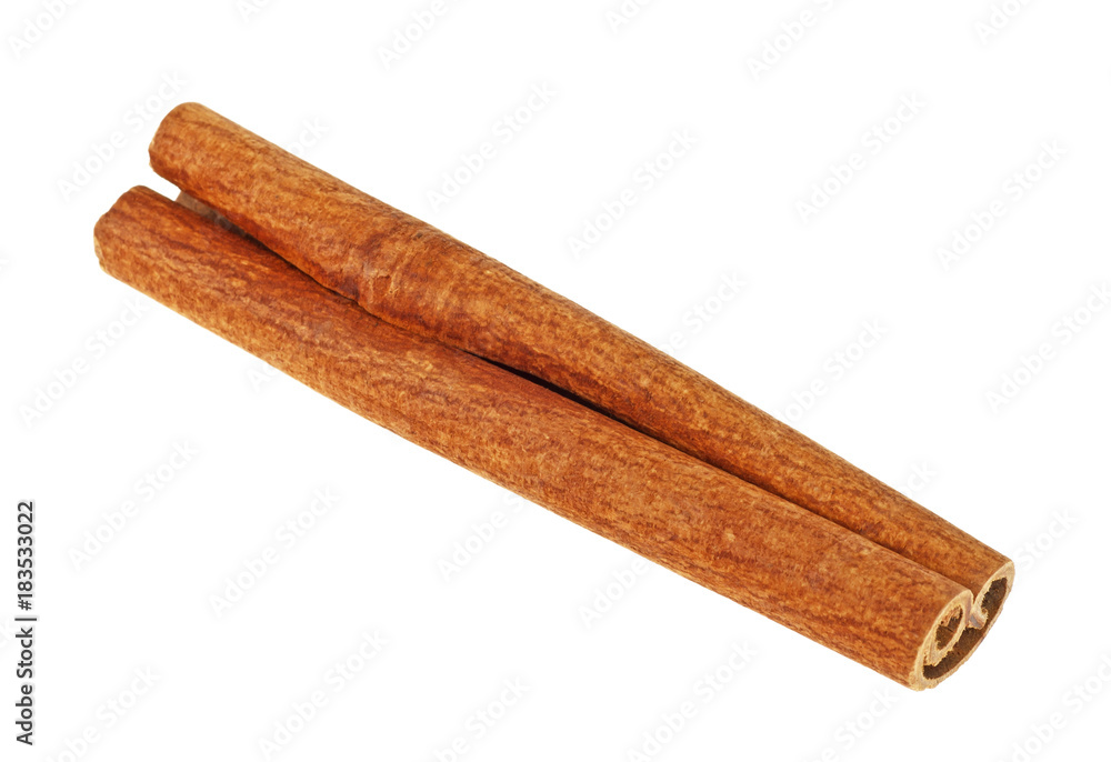 Cinnamon stick on a white background Cinnamon stick on a white background