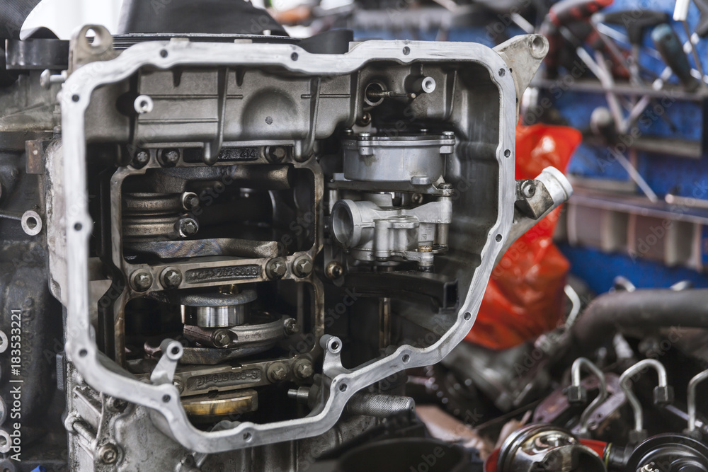 disassembled car engine disassembled car engine