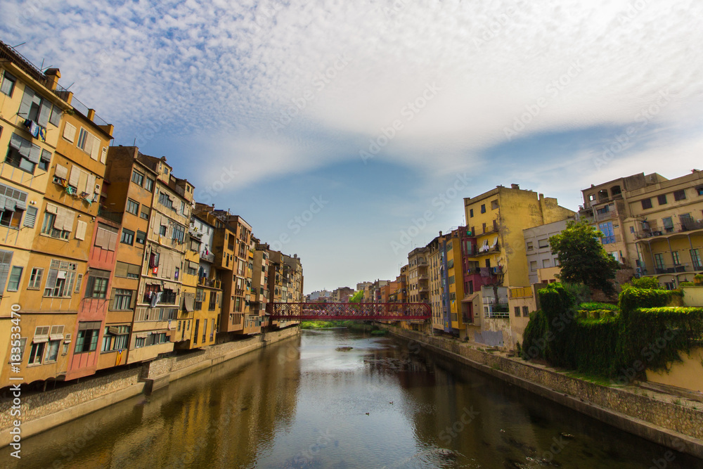 Girona cityscape, northern Spain - looking out over the Onyar river