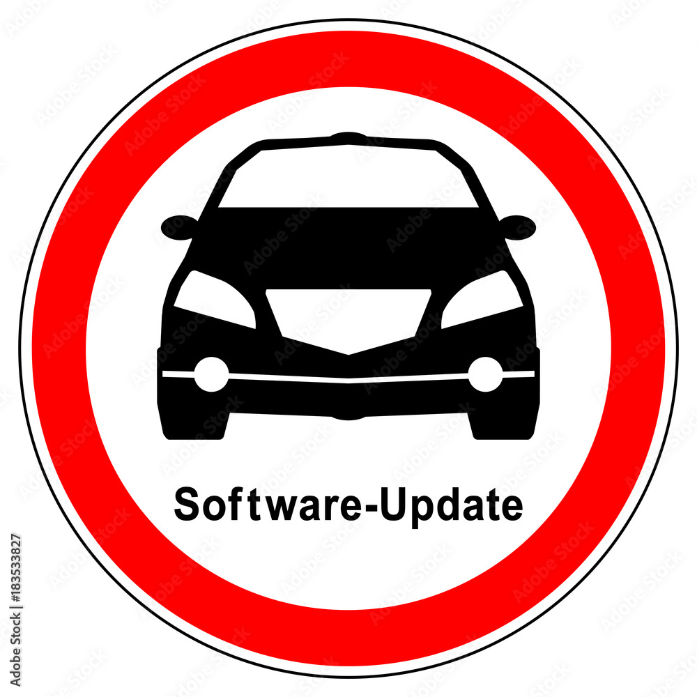 srr291 SignRoundRed - german - Verbotszeichen: Verweigerung eines Softwareupdate für Autos - english - prohibition sign / refusal of a software update for cars - xxl g5695 srr291 SignRoundRed - german - Verbotszeichen: Verweigerung eines Softwareupdate für Autos - english - prohibition sign / refusal of a software update for cars - xxl g5695