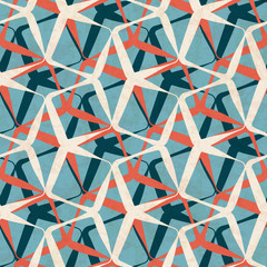 Keuken achterwand Jaren 50 patronen Geometrisch mid-century patroon met textuur  © dinkaspell