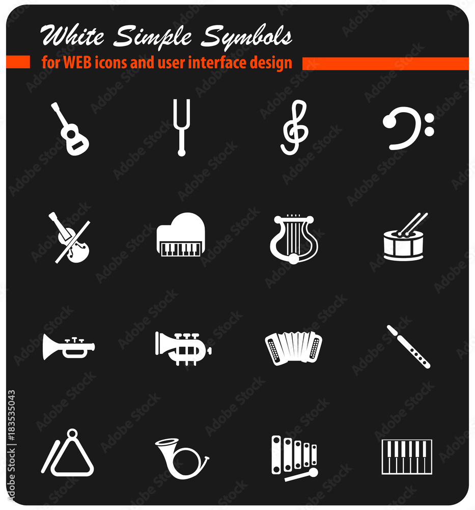 Fototapeta premium classic instruments icon set