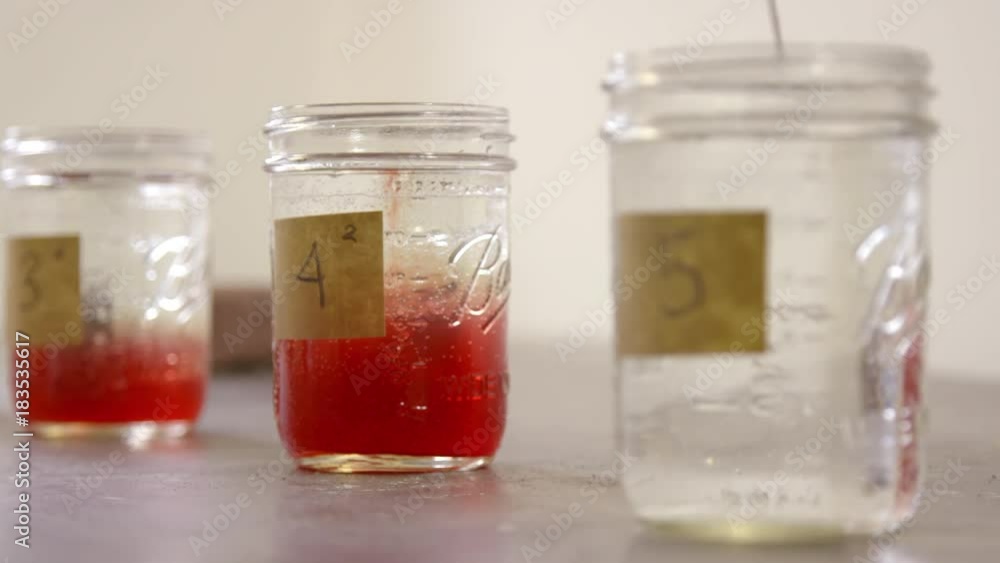 School science class experiment with blood. School science class experiment with blood.