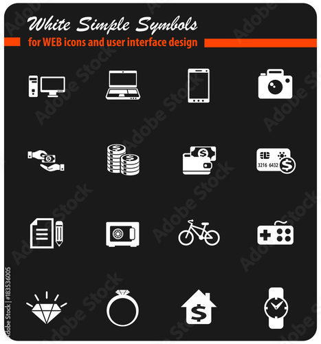 pawn shop icon set