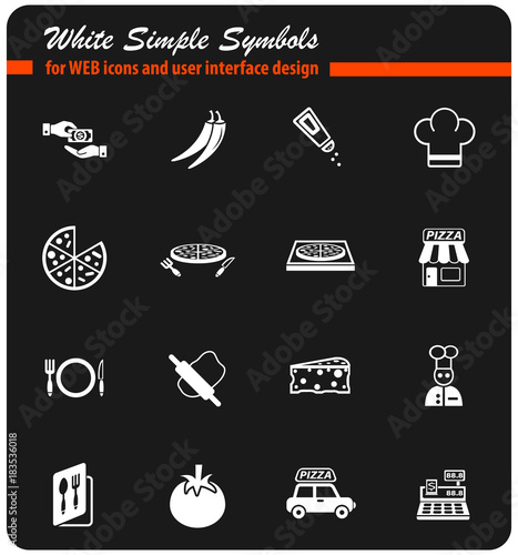 pizzeria icon set
