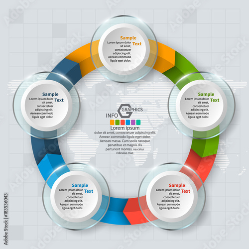 Abstract 3D Paper Infographics