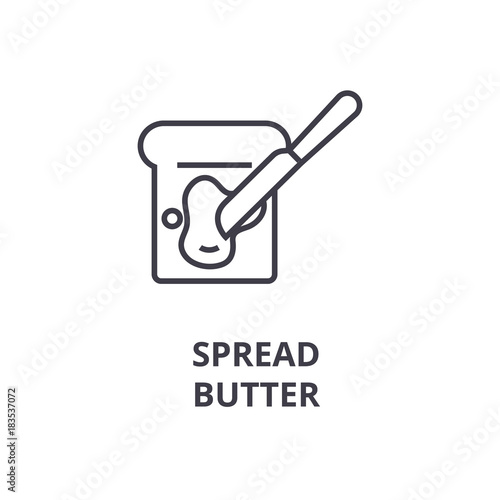 spread butter line icon, outline sign, linear symbol, flat vector illustration