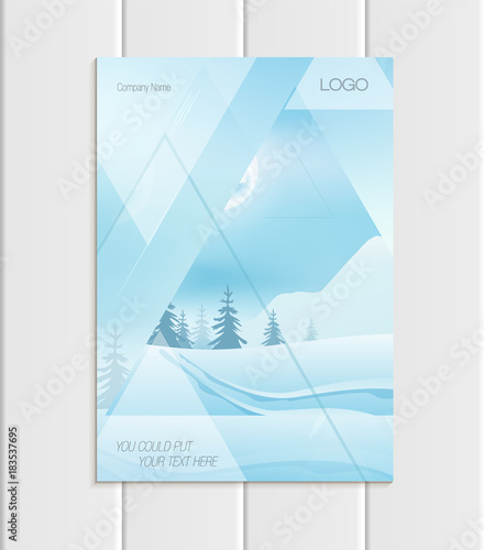 Vector brochure A5 or A4 format Christmas New Year 2018 design element corporate style
