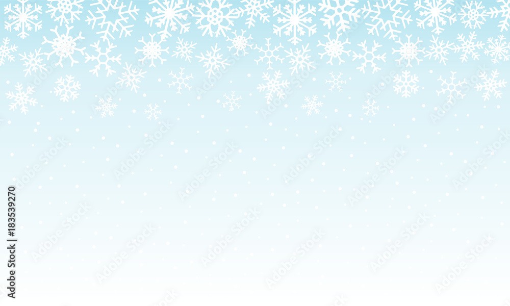 Background with white snowflakes. Vector graphic winter pattern.