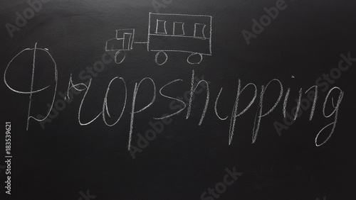 Dropshipping written on blackboard.