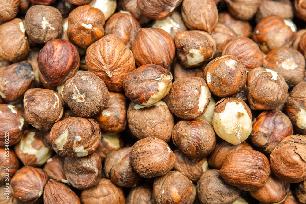 Close up top view of nuts hazelnut. Oriental treats. Background of nuts texture. Close up top view of nuts hazelnut. Oriental treats. Background of nuts texture.