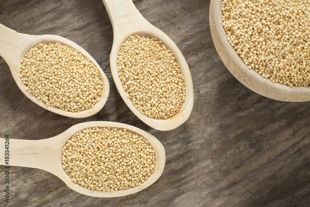 Amaranth seeds on the wooden table - Amaranthus Amaranth seeds on the wooden table - Amaranthus