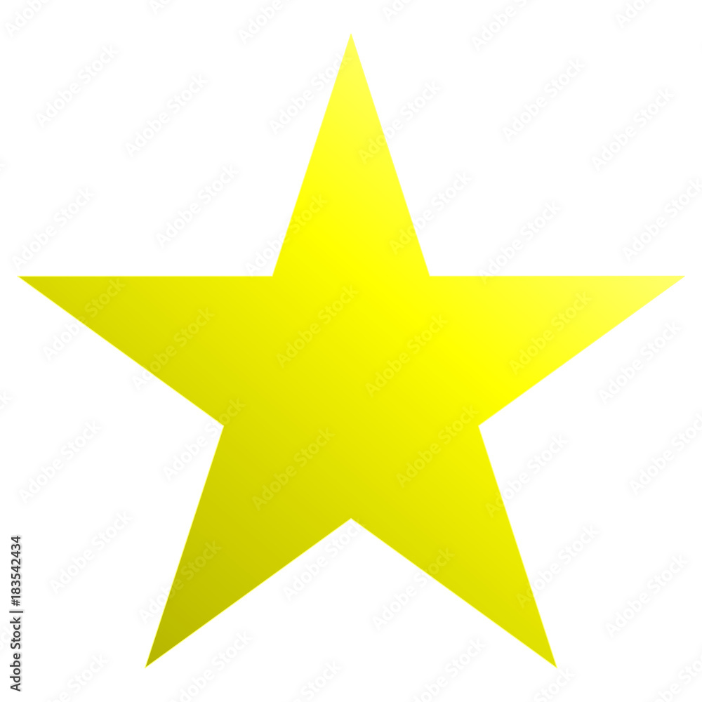 Christmas star yellow - simple 5 point star - isolated on white Christmas star yellow - simple 5 point star - isolated on white