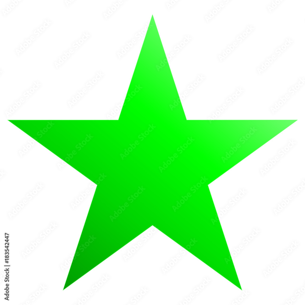 Christmas star green - simple 5 point star - isolated on white Christmas star green - simple 5 point star - isolated on white