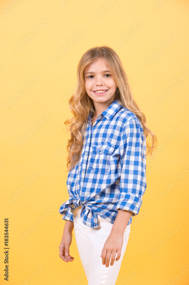 Child model smile with long blond hair Child model smile with long blond hair