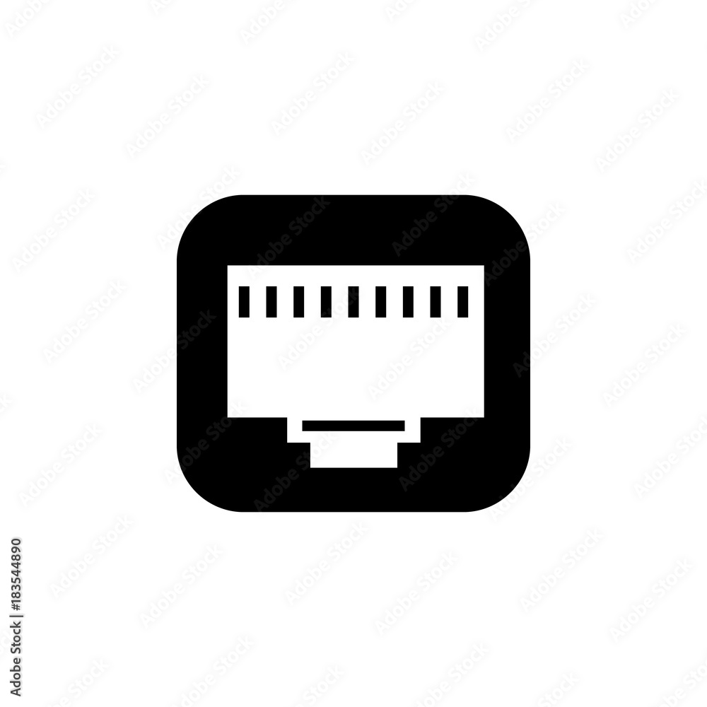LAN port icon. PC hardware element icon. Premium quality graphic design