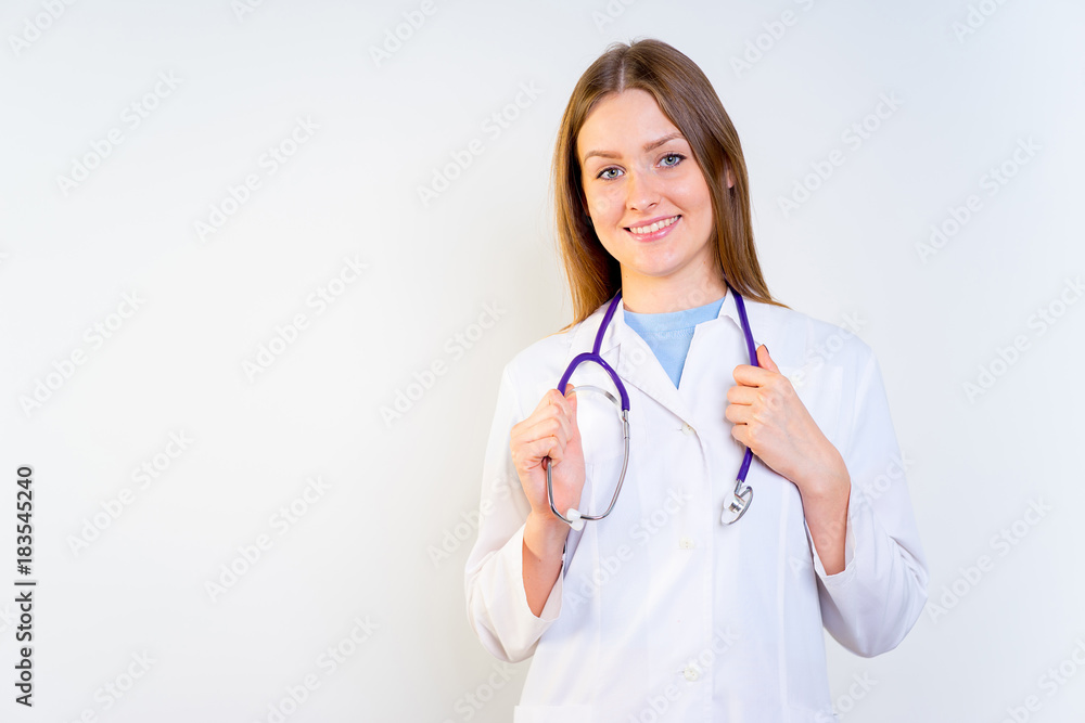 Female pediatrician at her office Female pediatrician at her office