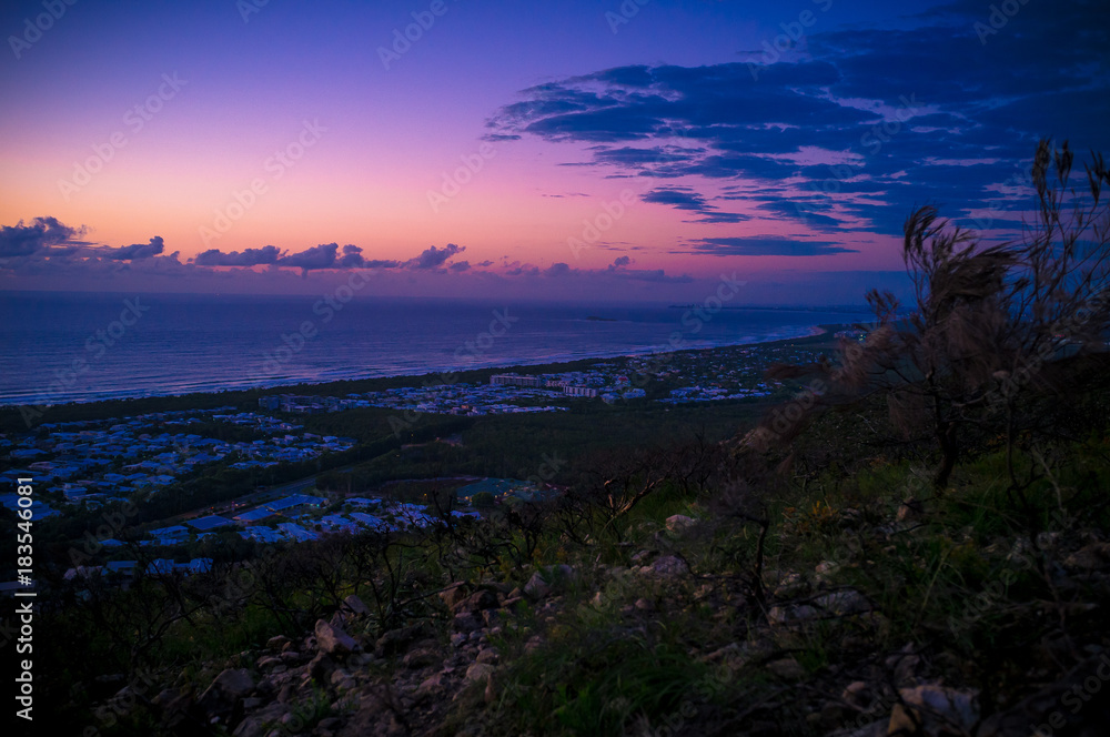 Sunrise at the top of Mount Coolum