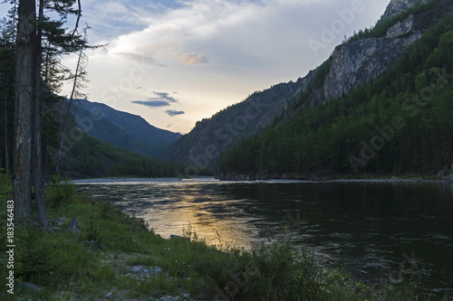 The Oka Sayanskaya River at the beginning of the Orkho-Bom gorge. photo