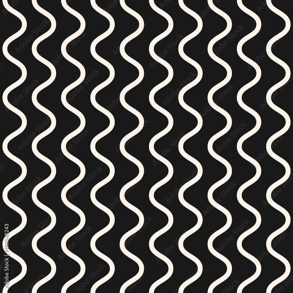 Vector seamless pattern, vertical wavy lines. Simple background, ripply texture