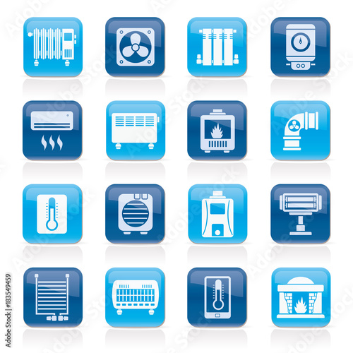 Home Heating appliances icons - vector icon set
