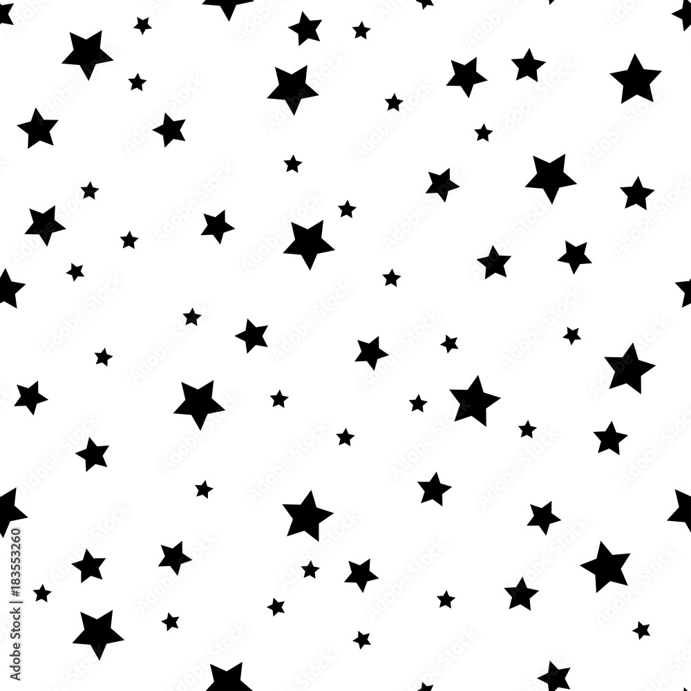Seamless pattern with black stars on white background. Vector illustration Seamless pattern with black stars on white background. Vector illustration