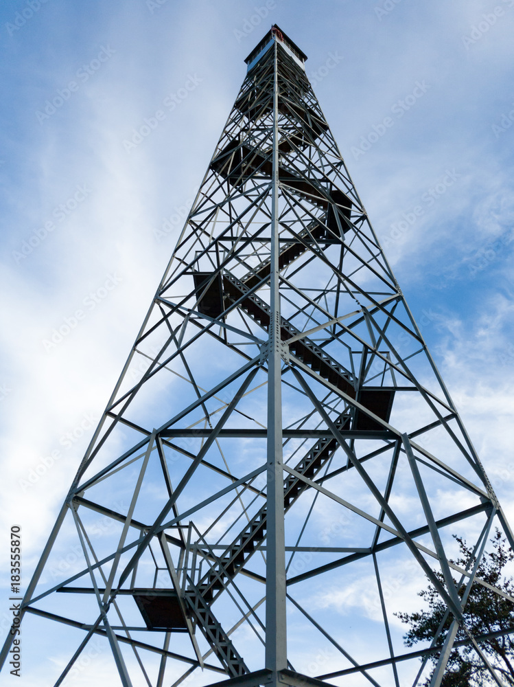 Fire tower ascending to the sky in alablama Fire tower ascending to the sky in alablama