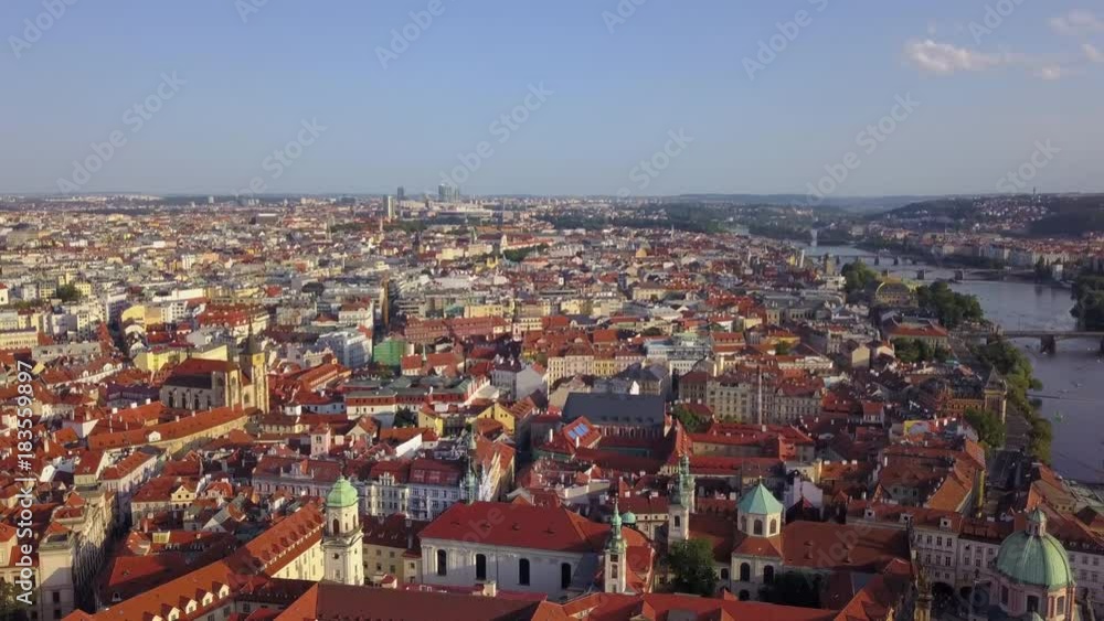 Czech Republic Prague Aerial v2 Flying low over Old Town area cityscape river views 8/17 Czech Republic Prague Aerial v2 Flying low over Old Town area cityscape river views 8/17