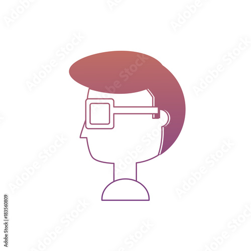 cartoon man head icon